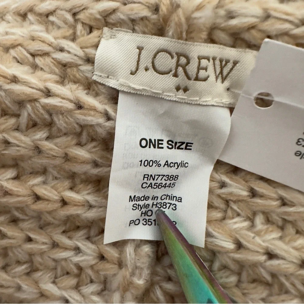 NEW J.Crew Womens Tan Marled Chunky Ribbed Knit Infinity Scarf‎ One Size